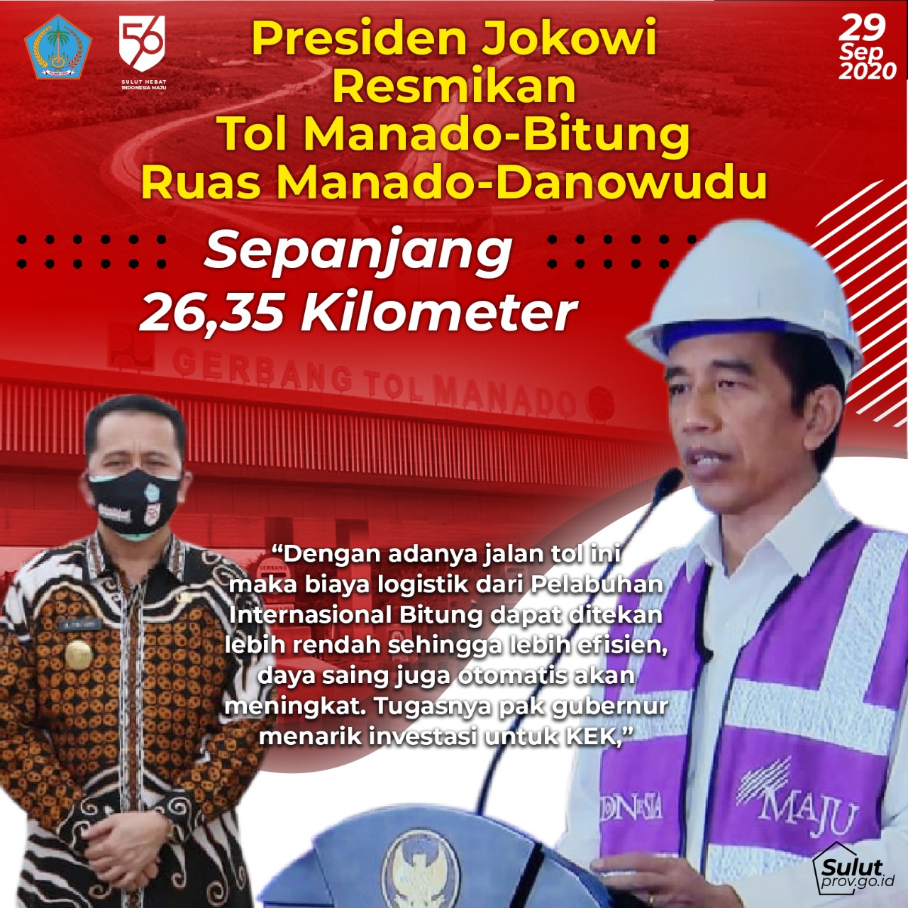 Presiden Jokowi Resmikan Tol Manado-Bitung